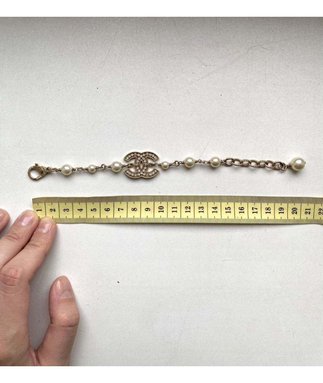 CHANEL Золотой металлический браслет, фото 2