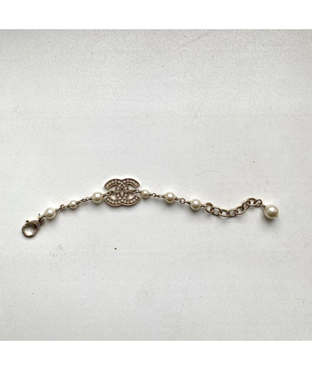 CHANEL Золотой металлический браслет, фото 7