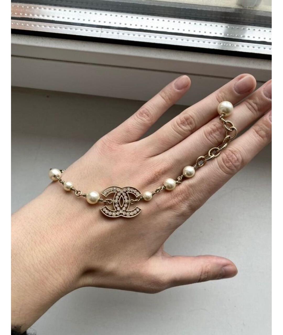 CHANEL Золотой металлический браслет, фото 6