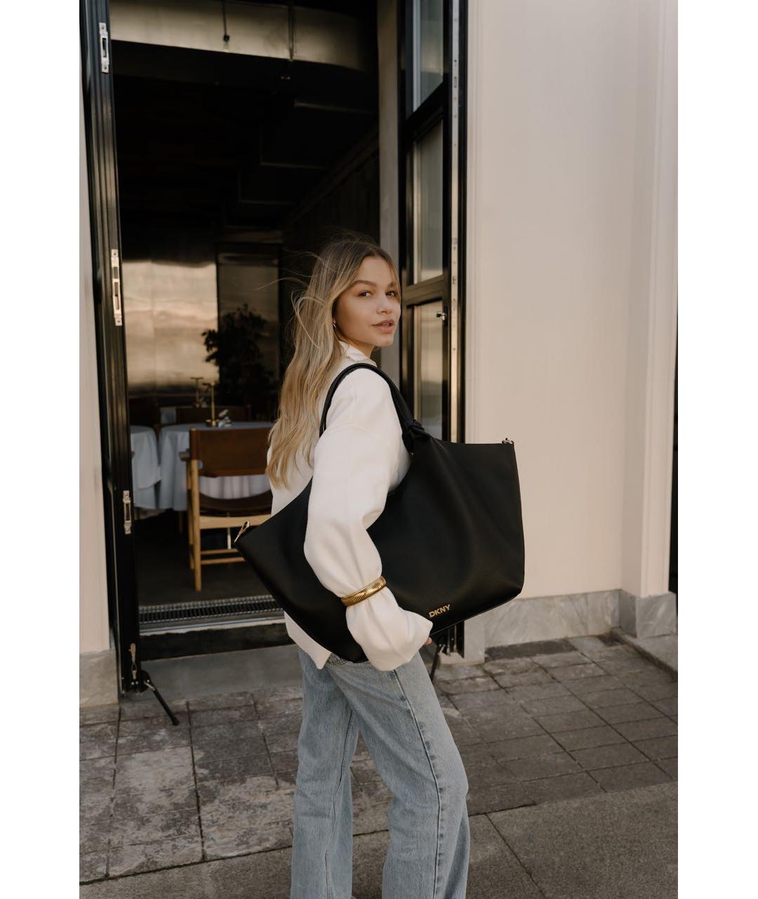 DKNY Бежевая сумка тоут из искусственной кожи, фото 7