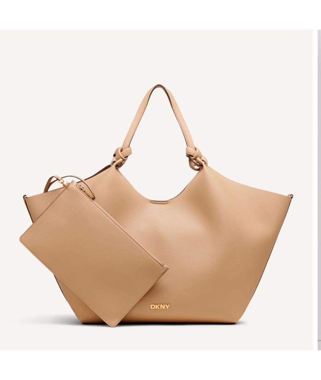 DKNY Бежевая сумка тоут из искусственной кожи, фото 8