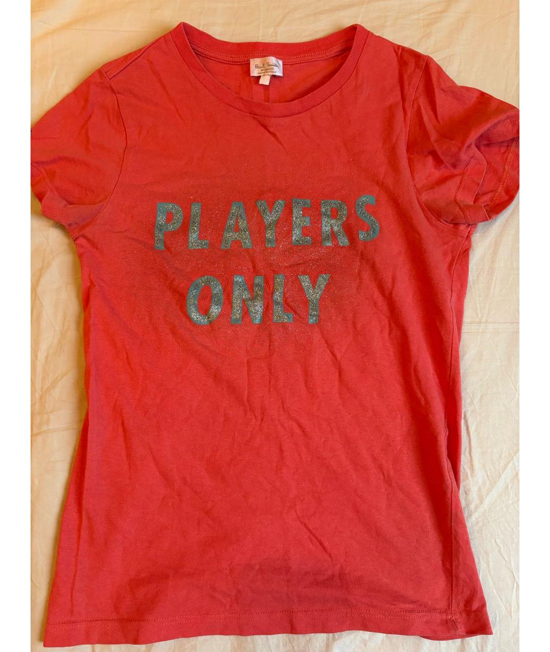 PAUL SMITH Коралловая хлопковая футболка, фото 5