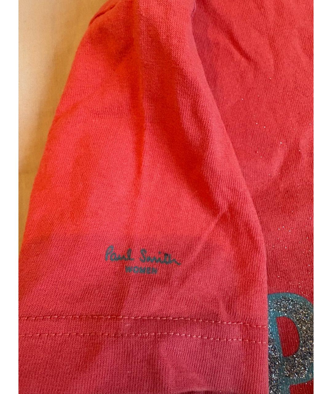 PAUL SMITH Коралловая хлопковая футболка, фото 2