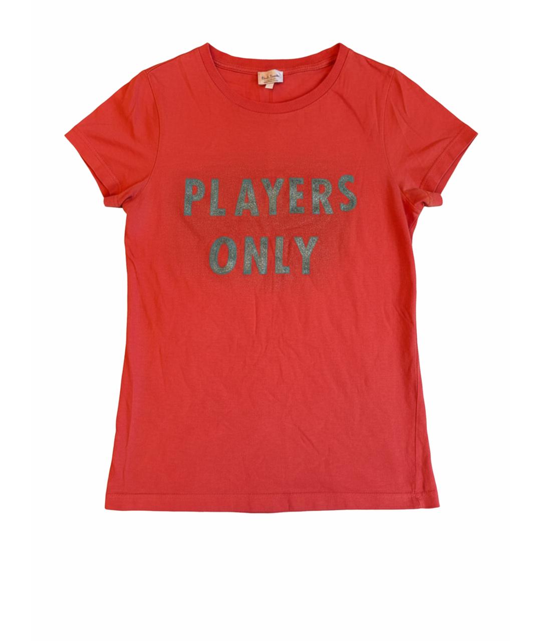 PAUL SMITH Коралловая хлопковая футболка, фото 1