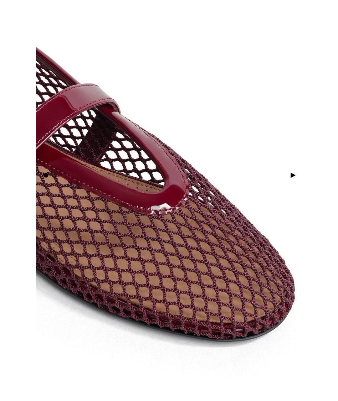 ALAIA Бордовые текстильные балетки, фото 3