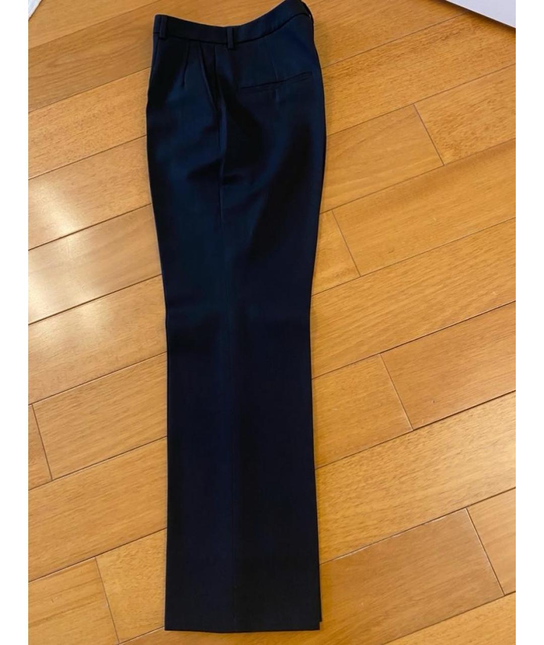 SAINT LAURENT Черные шерстяные прямые брюки, фото 8