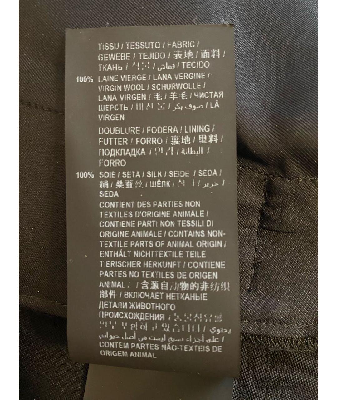 SAINT LAURENT Черные шерстяные прямые брюки, фото 6