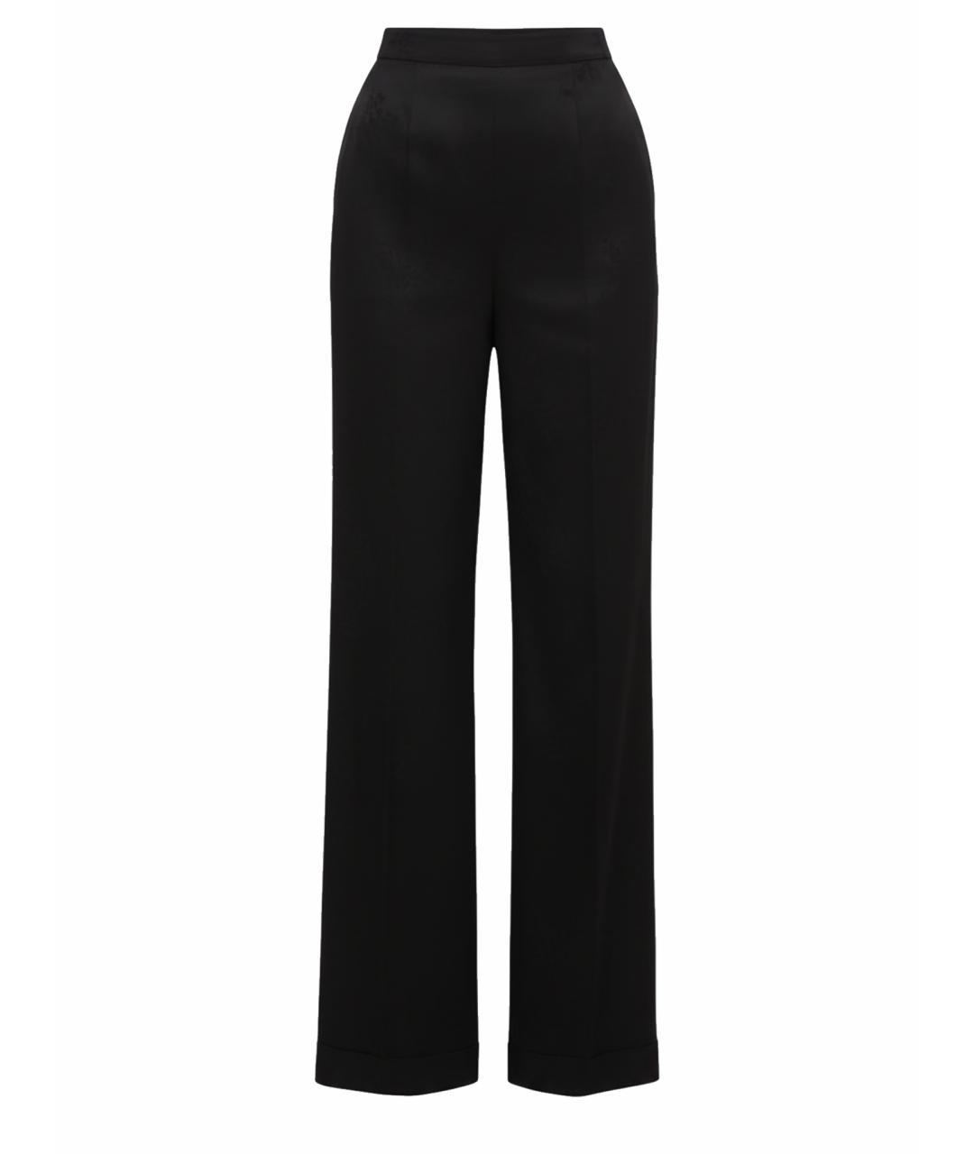 SAINT LAURENT Черные шерстяные прямые брюки, фото 1