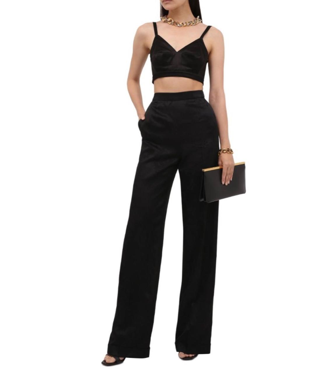 SAINT LAURENT Черные шерстяные прямые брюки, фото 9