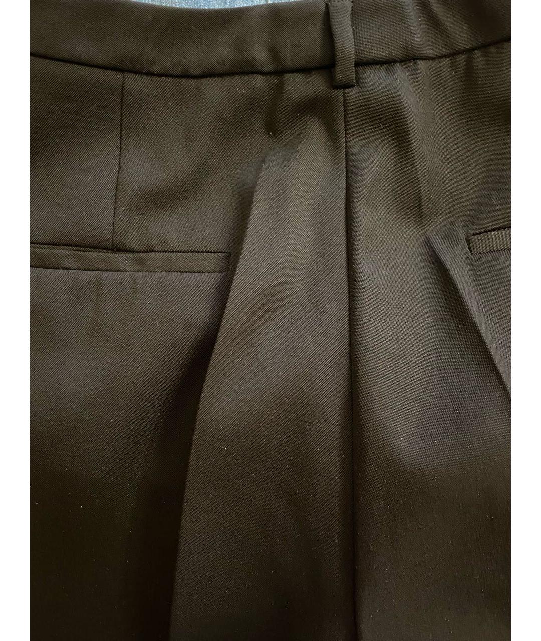 SAINT LAURENT Черные шерстяные прямые брюки, фото 3