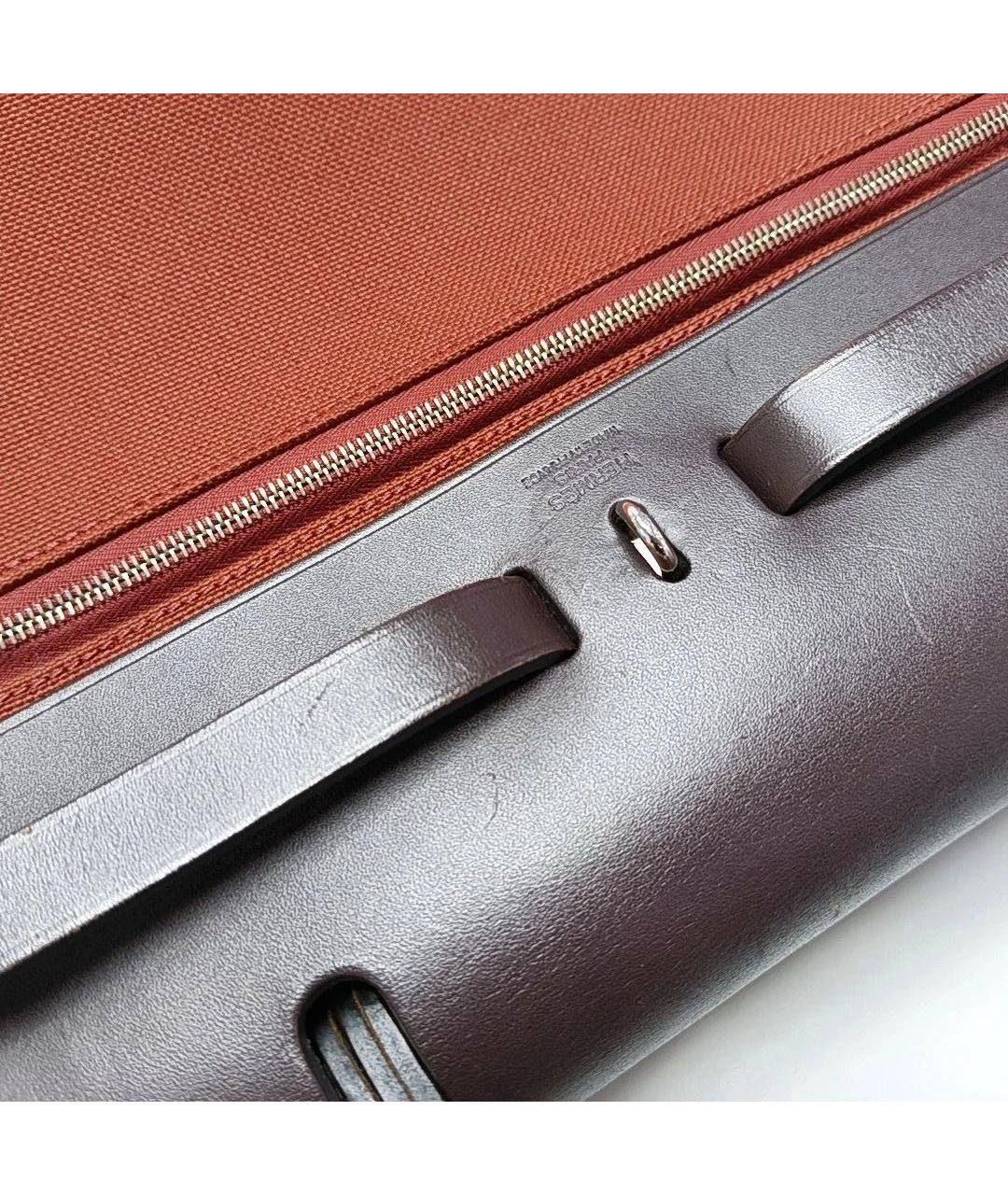 HERMES Бордовая кожаная сумка с короткими ручками, фото 7