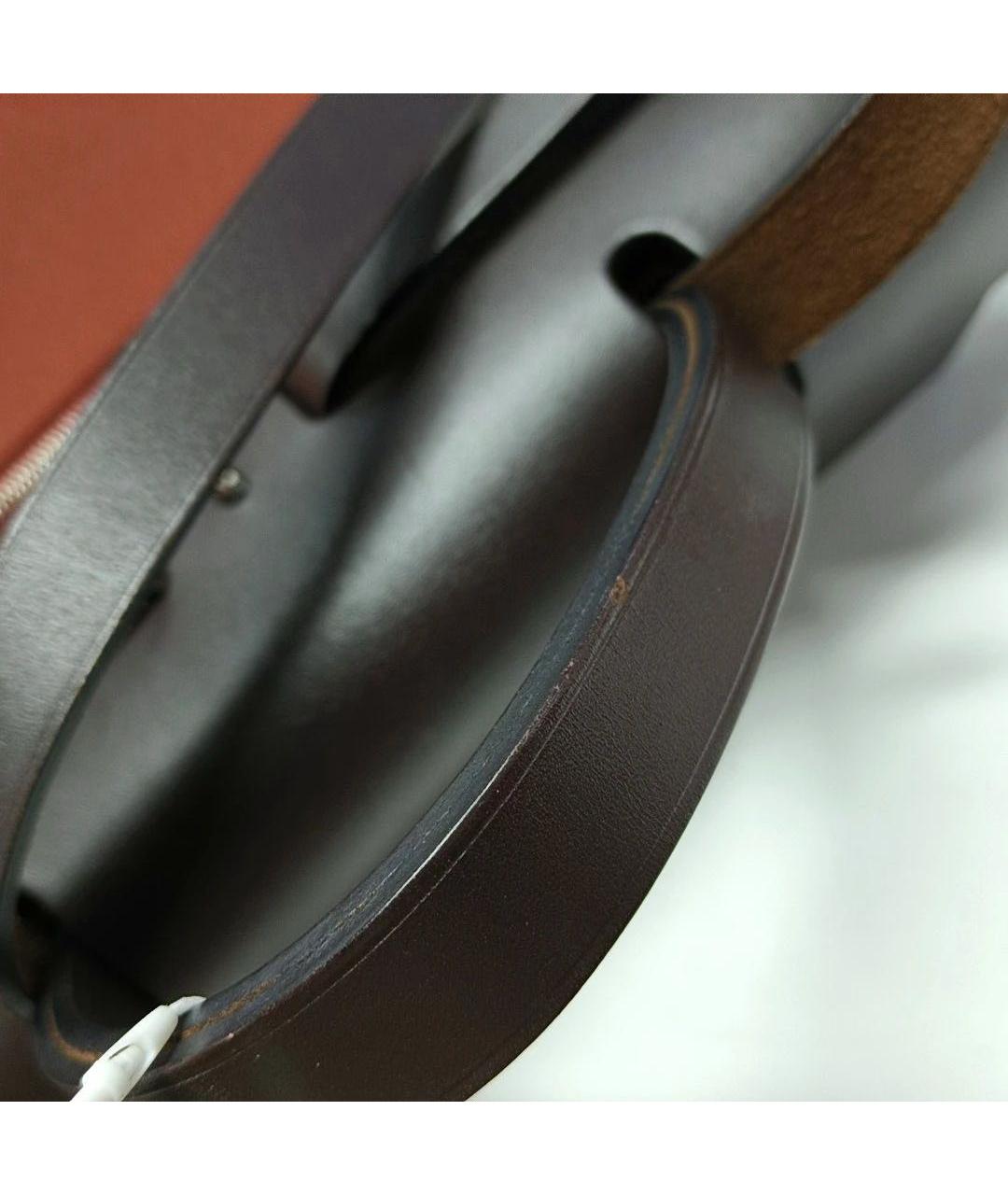 HERMES Бордовая кожаная сумка с короткими ручками, фото 8