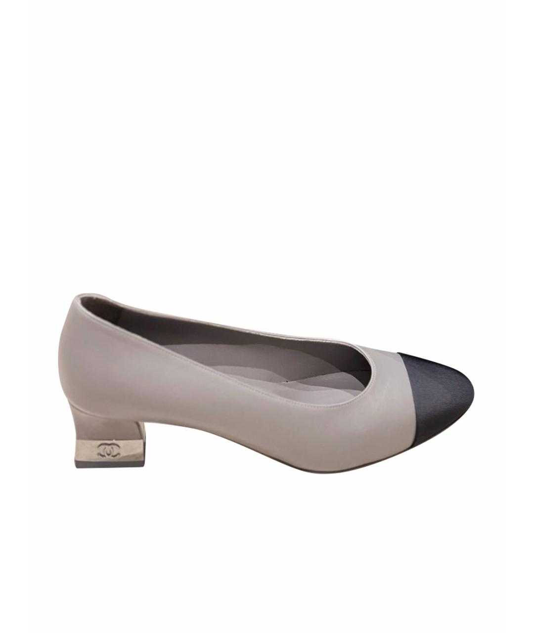CHANEL Серые кожаные туфли, фото 1