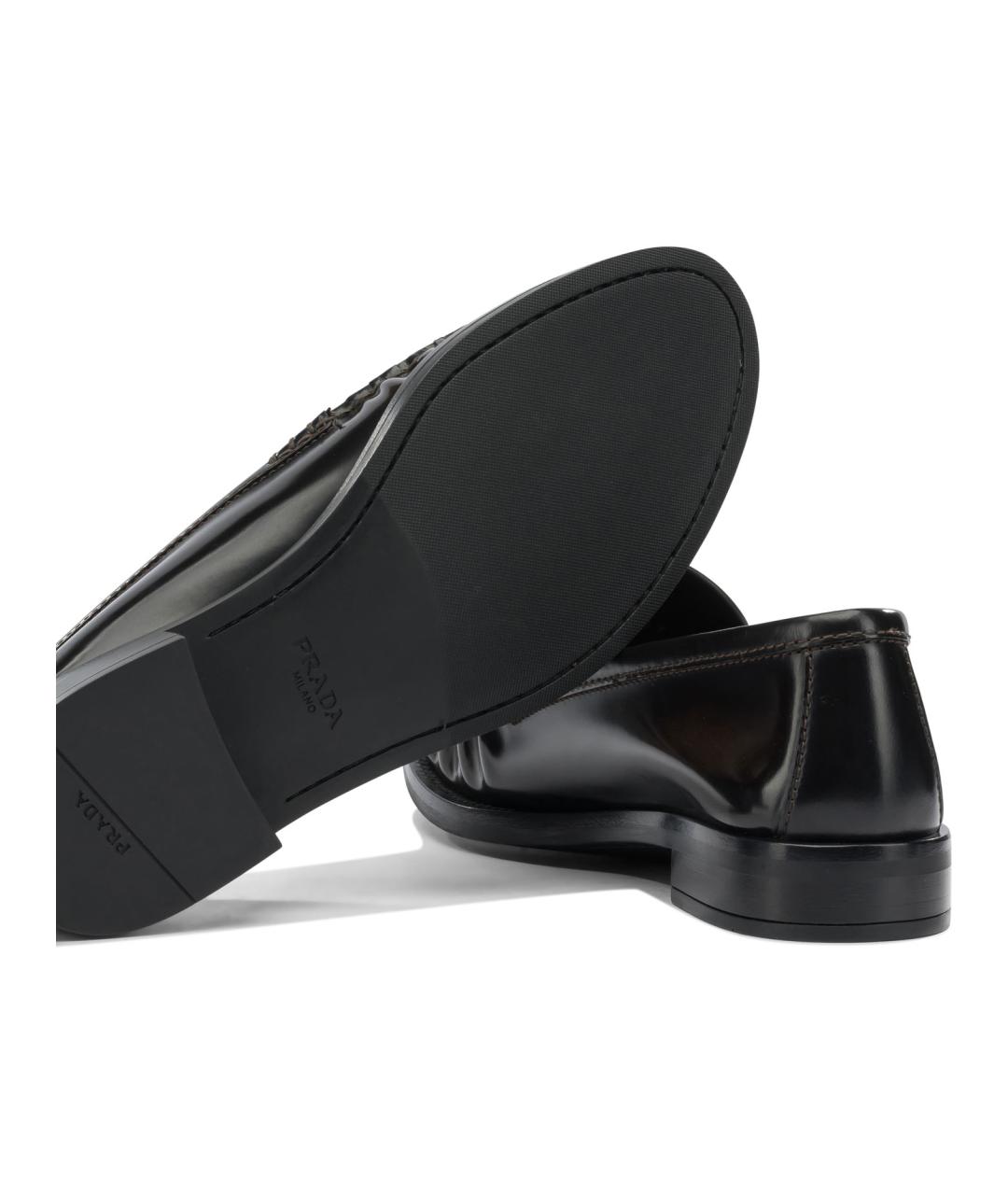 PRADA Черные кожаные мокасины, фото 5