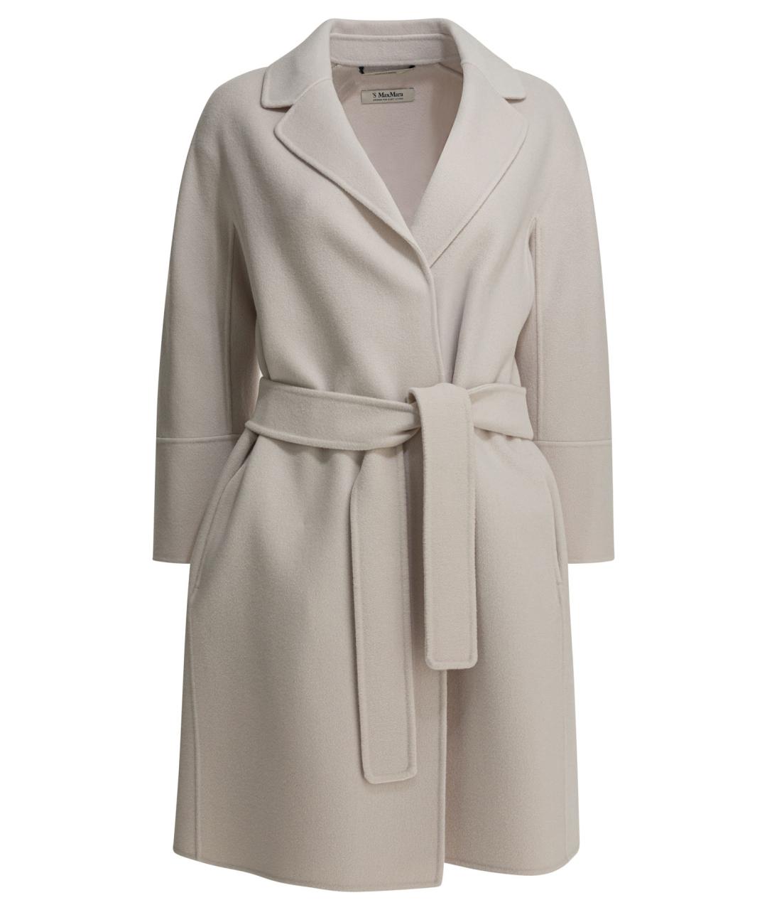'S MAX MARA Белое шерстяное пальто, фото 1