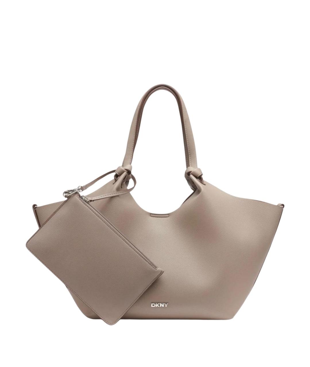 DKNY Серая сумка тоут из искусственной кожи, фото 1