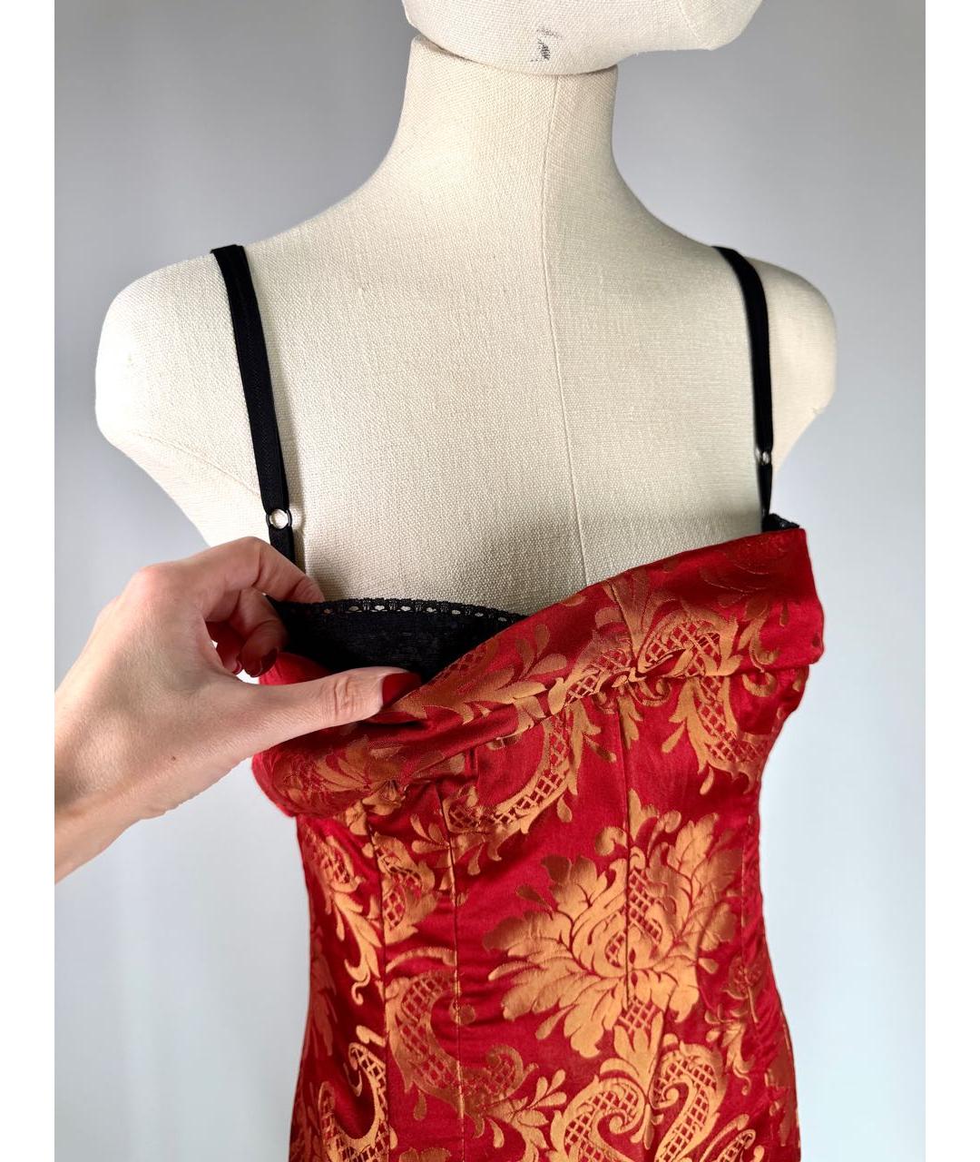 DOLCE&GABBANA Красное шелковое вечернее платье, фото 2