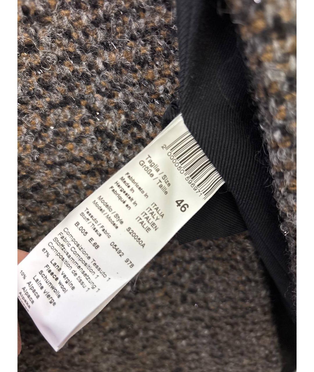 PESERICO Коричневое шерстяное пальто, фото 6