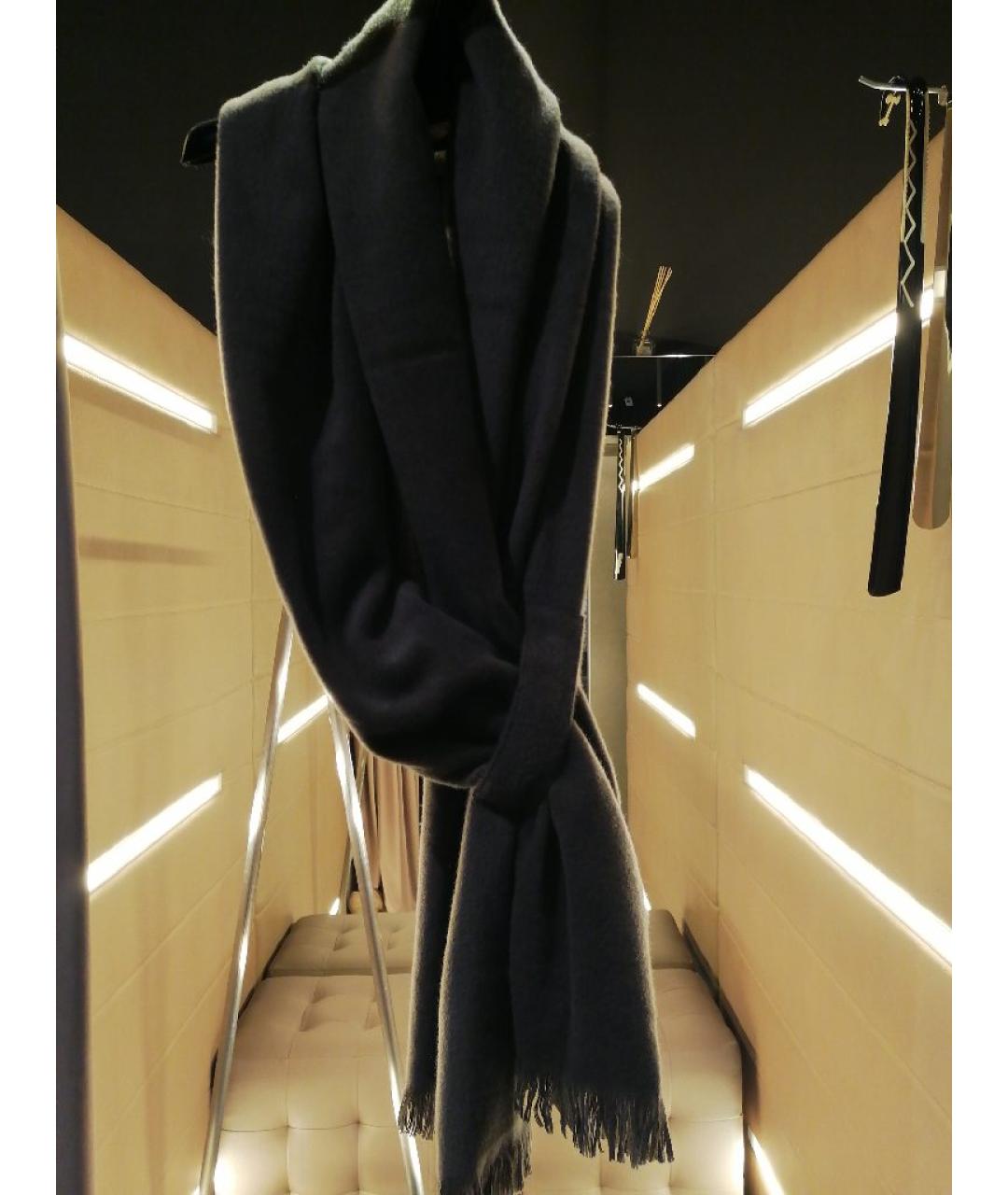 GENTRY PORTOFINO Коричневый шерстяной шарф, фото 4