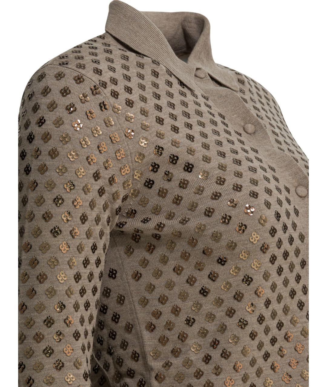 MAX MARA Коричневый шерстяной кардиган, фото 4