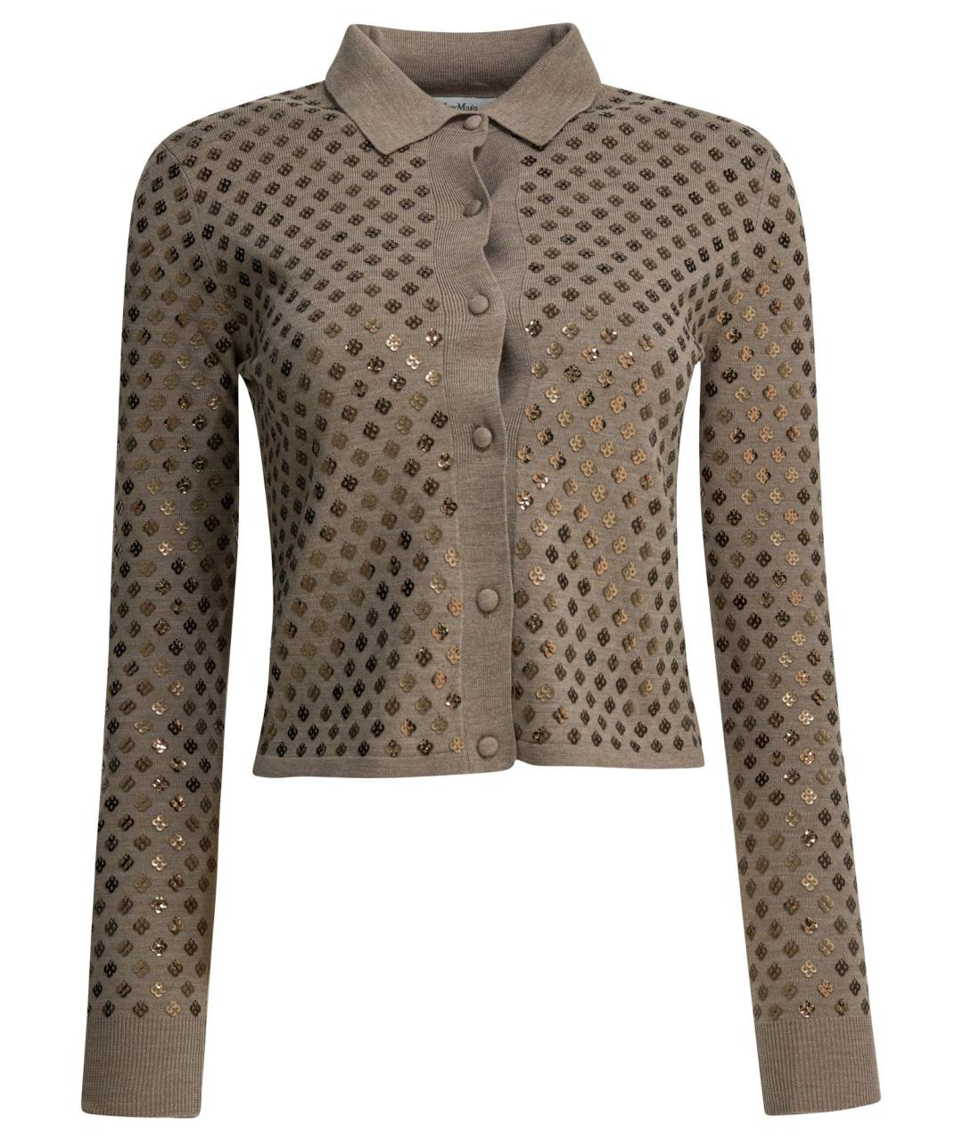 MAX MARA Коричневый шерстяной кардиган, фото 1