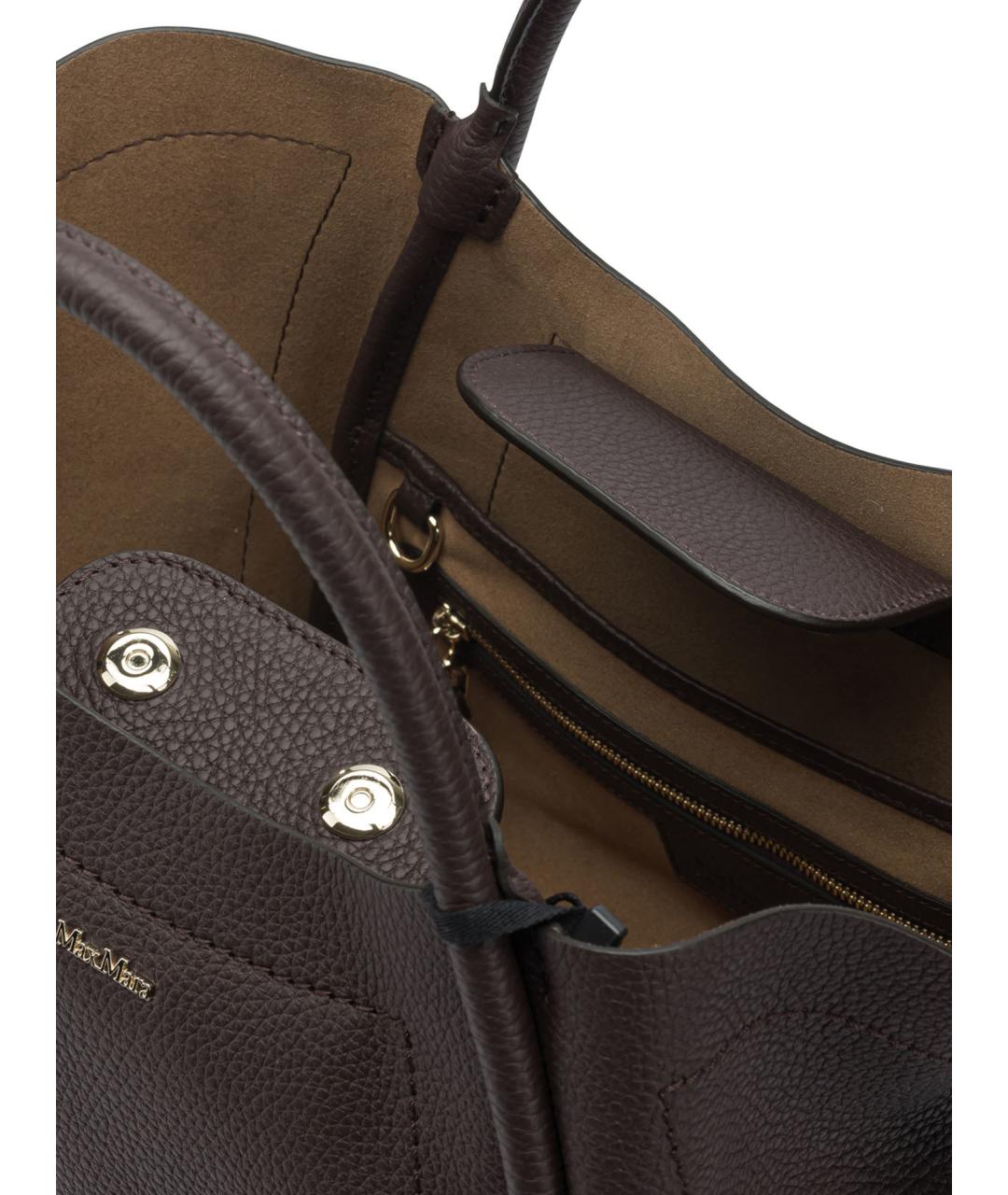 MAX MARA Бордовая кожаная сумка тоут, фото 5