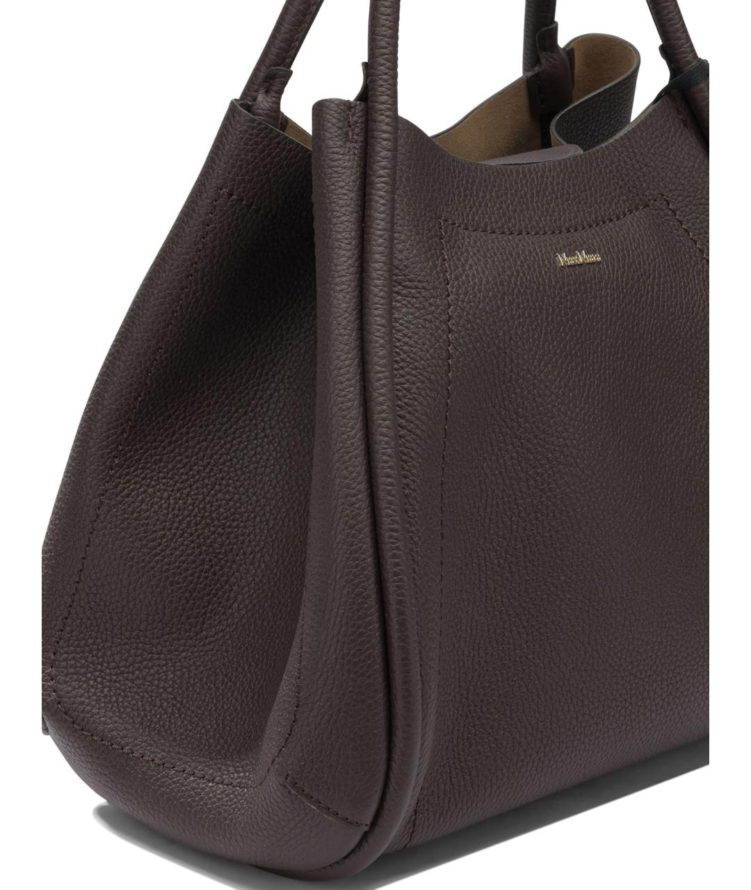 MAX MARA Бордовая кожаная сумка тоут, фото 4