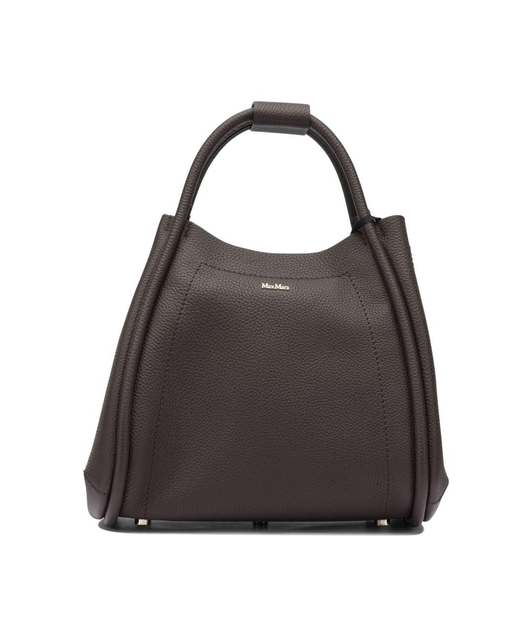 MAX MARA Бордовая кожаная сумка тоут, фото 1