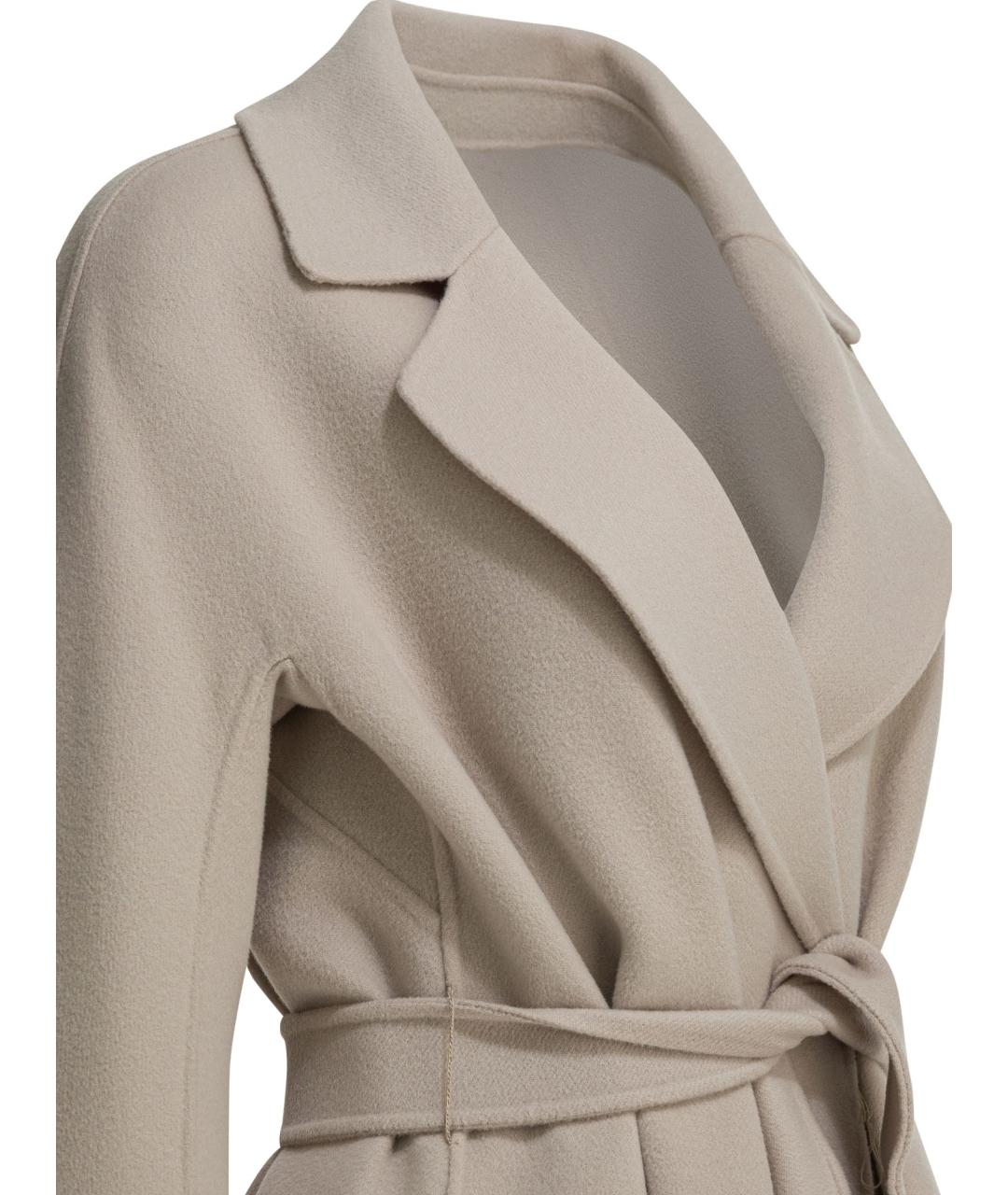 'S MAX MARA Бежевое шерстяное пальто, фото 4