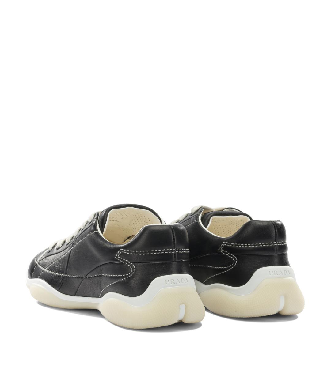 PRADA Черные кожаные кроссовки, фото 4