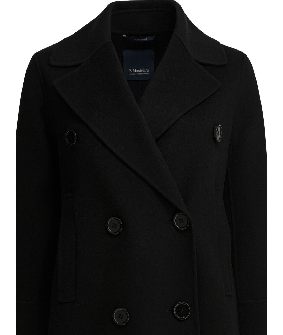 'S MAX MARA Черное шерстяное пальто, фото 3