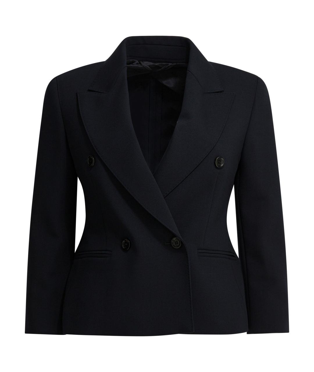 MAX MARA Синий шерстяной жакет/пиджак, фото 1