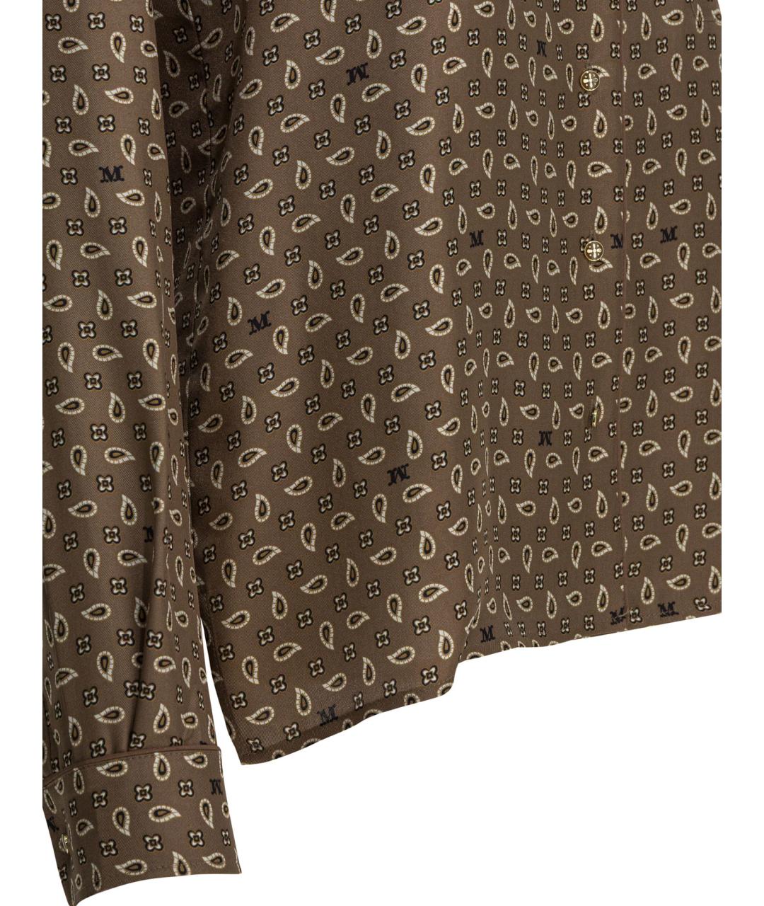 MAX MARA Коричневая шелковая рубашка, фото 4