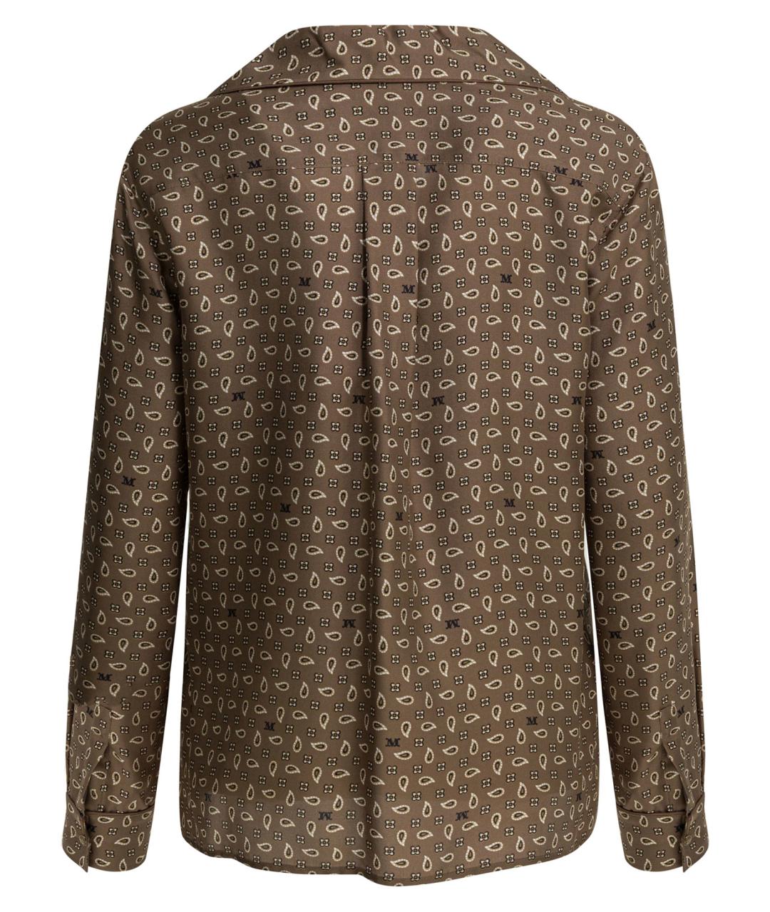 MAX MARA Коричневая шелковая рубашка, фото 2