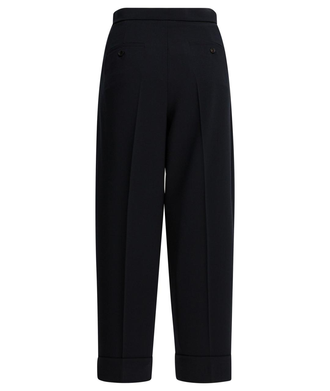 MAX MARA Синие шерстяные прямые брюки, фото 2