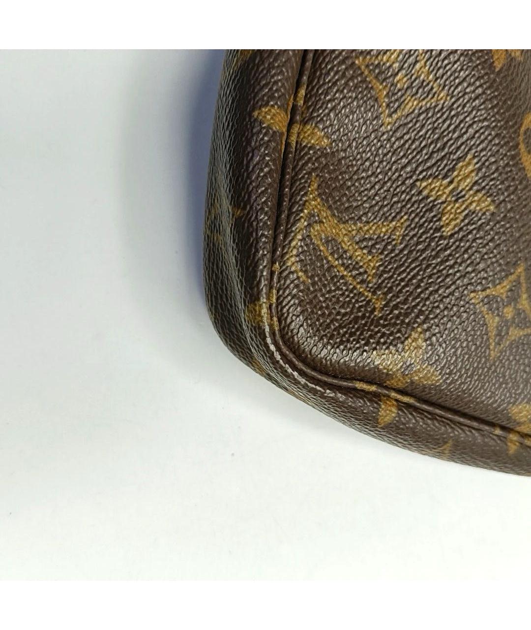 LOUIS VUITTON Коричневая кожаная сумка с короткими ручками, фото 6