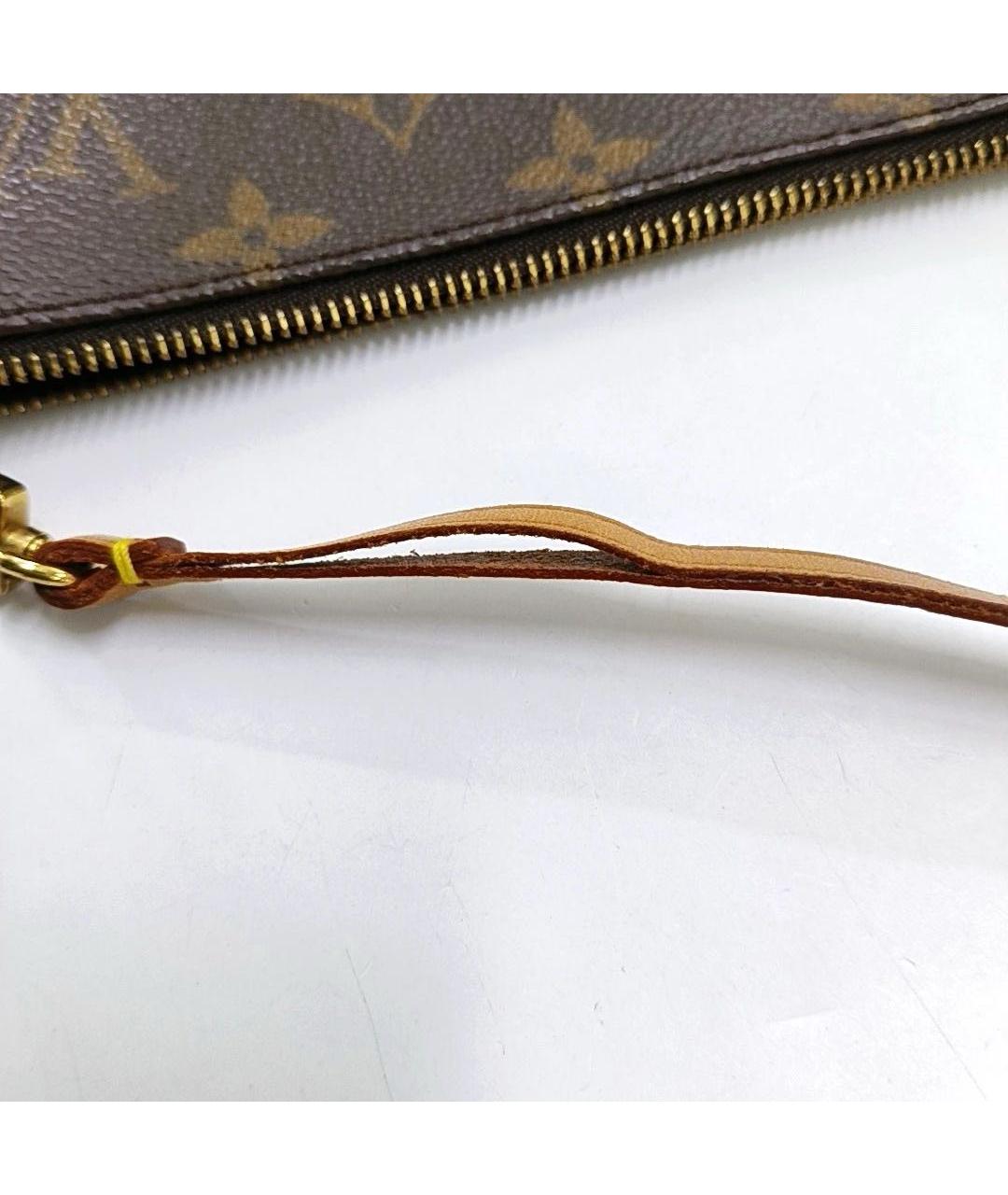 LOUIS VUITTON Коричневая кожаная сумка с короткими ручками, фото 8