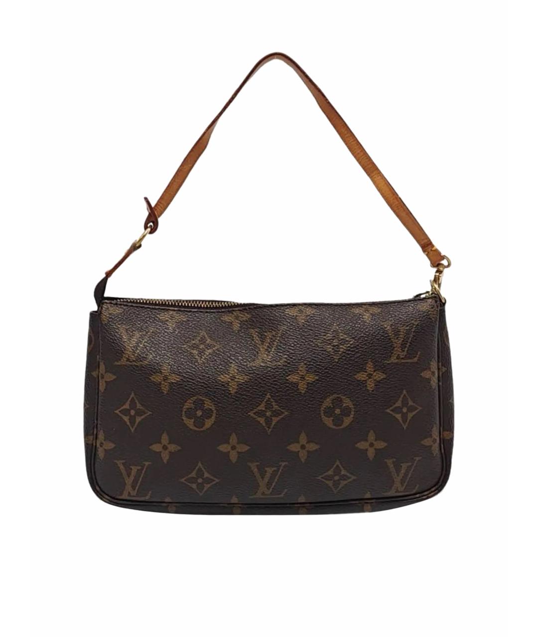 LOUIS VUITTON Коричневая кожаная сумка с короткими ручками, фото 1