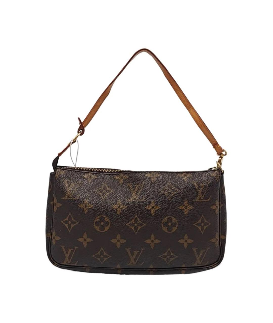 LOUIS VUITTON Коричневая кожаная сумка с короткими ручками, фото 9