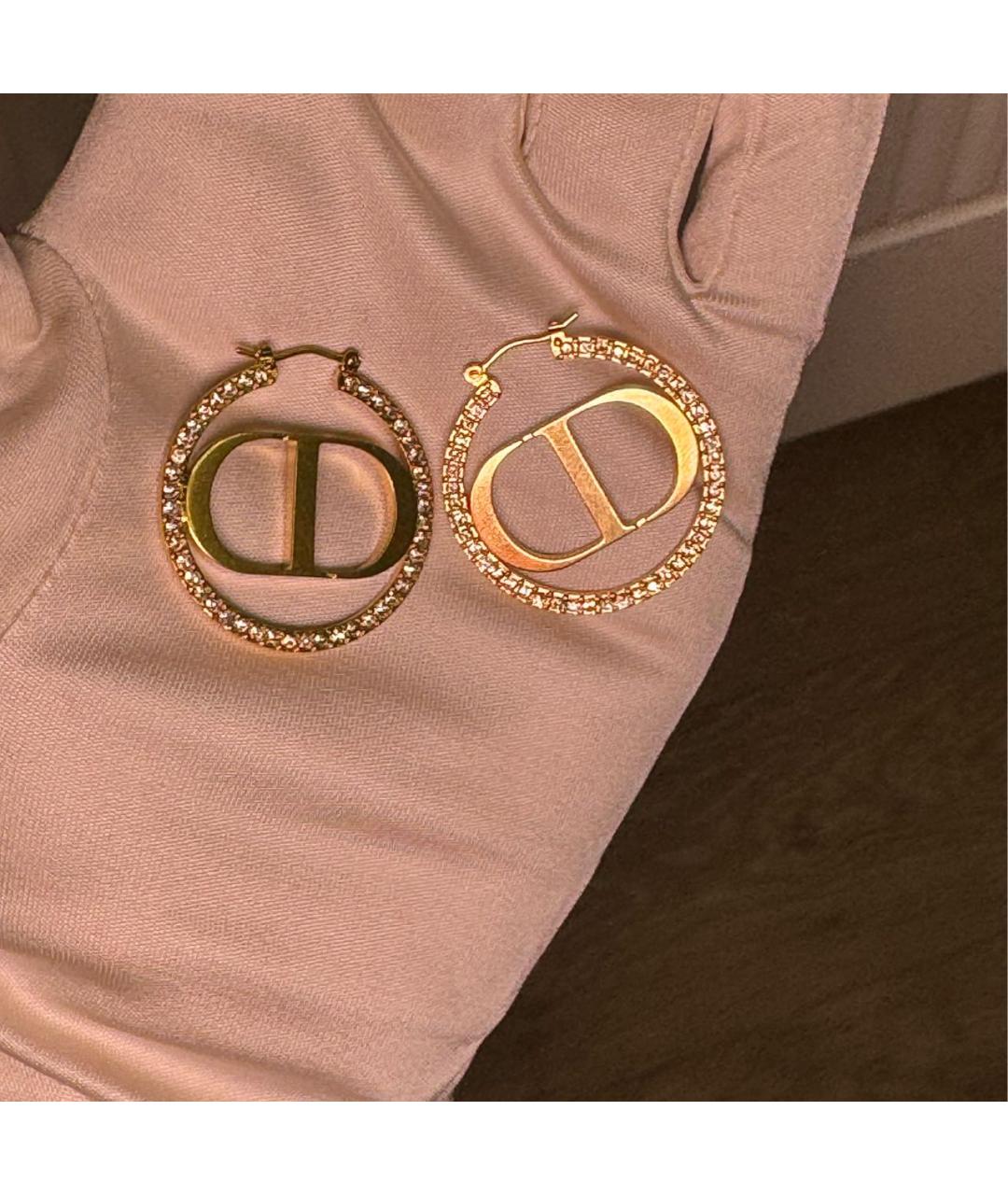 CHRISTIAN DIOR Золотые металлические серьги, фото 8