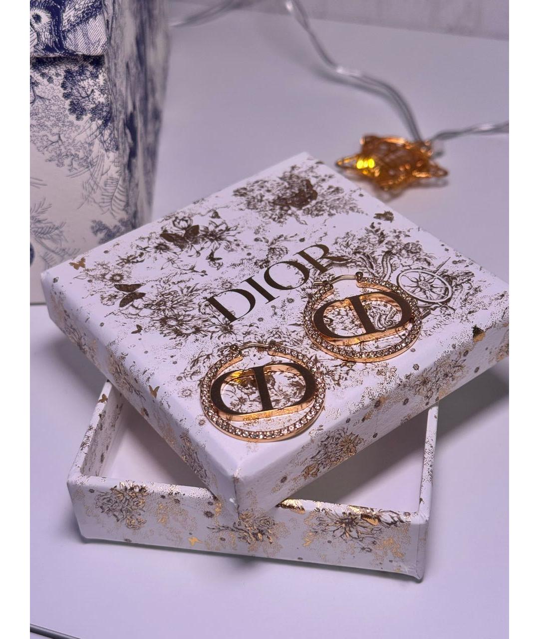 CHRISTIAN DIOR Золотые металлические серьги, фото 3