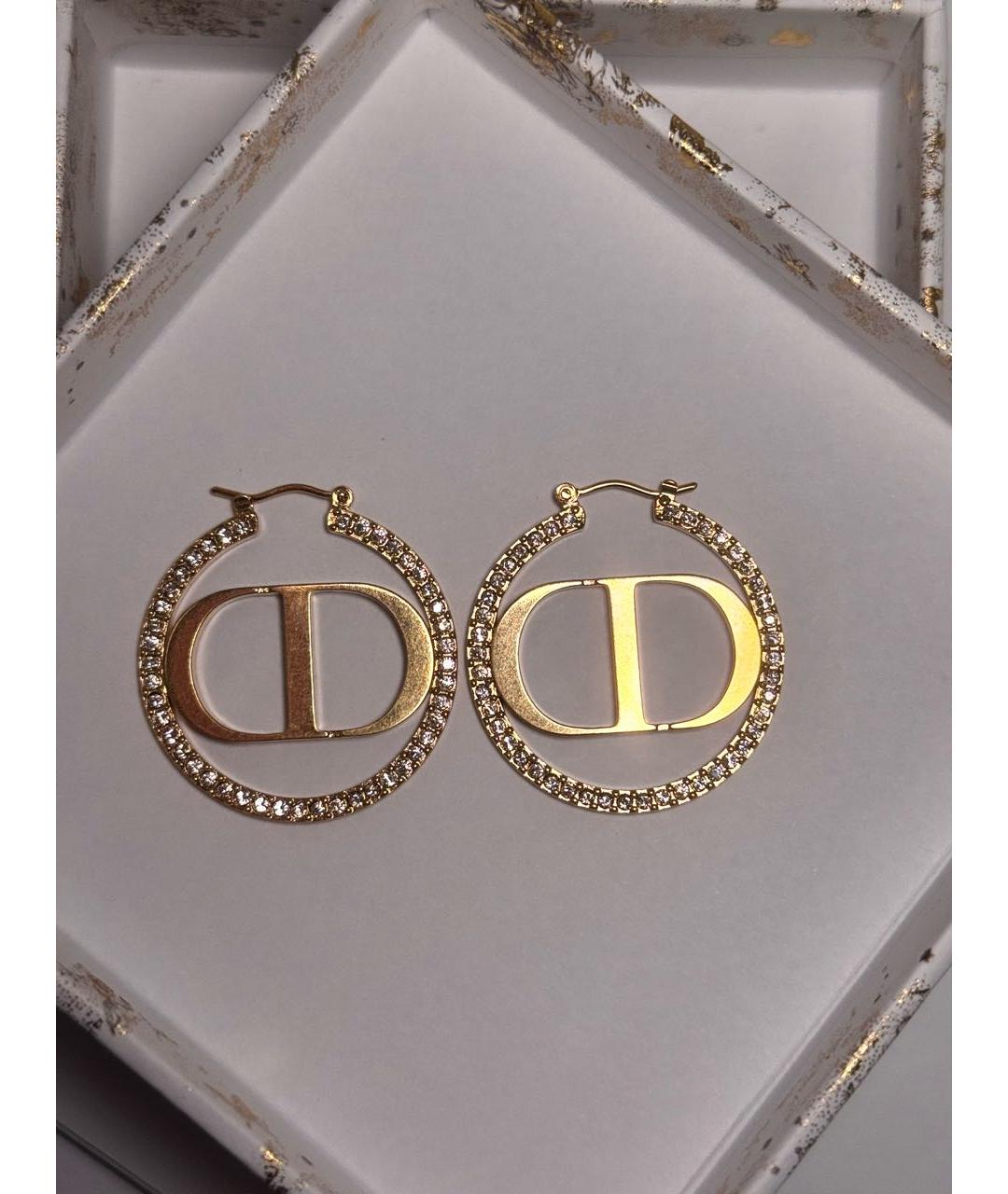 CHRISTIAN DIOR Золотые металлические серьги, фото 4