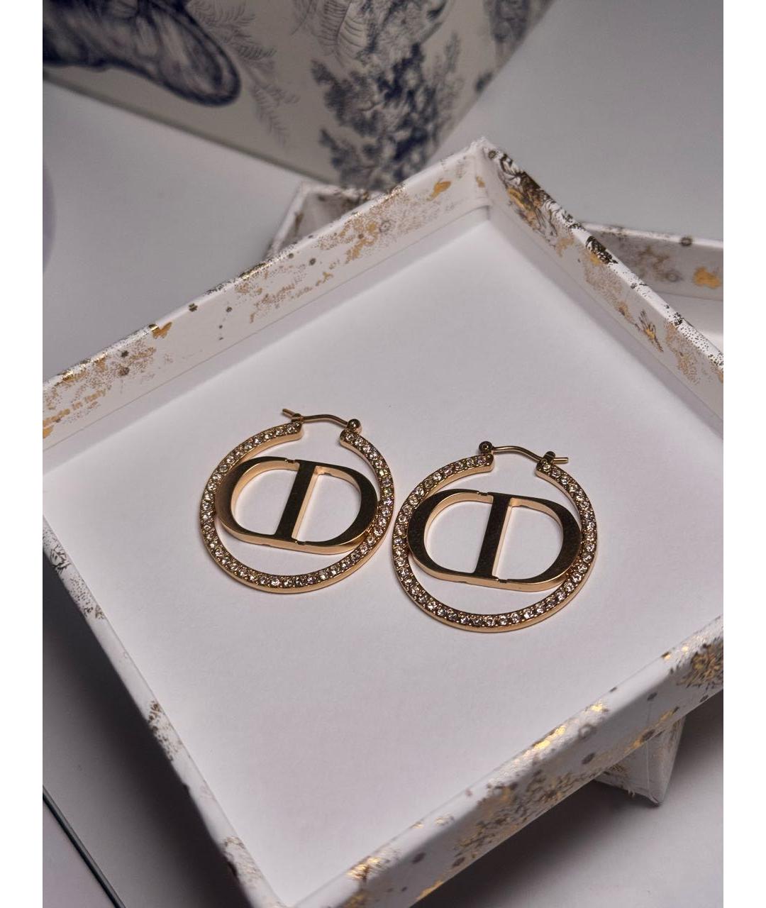 CHRISTIAN DIOR Золотые металлические серьги, фото 5