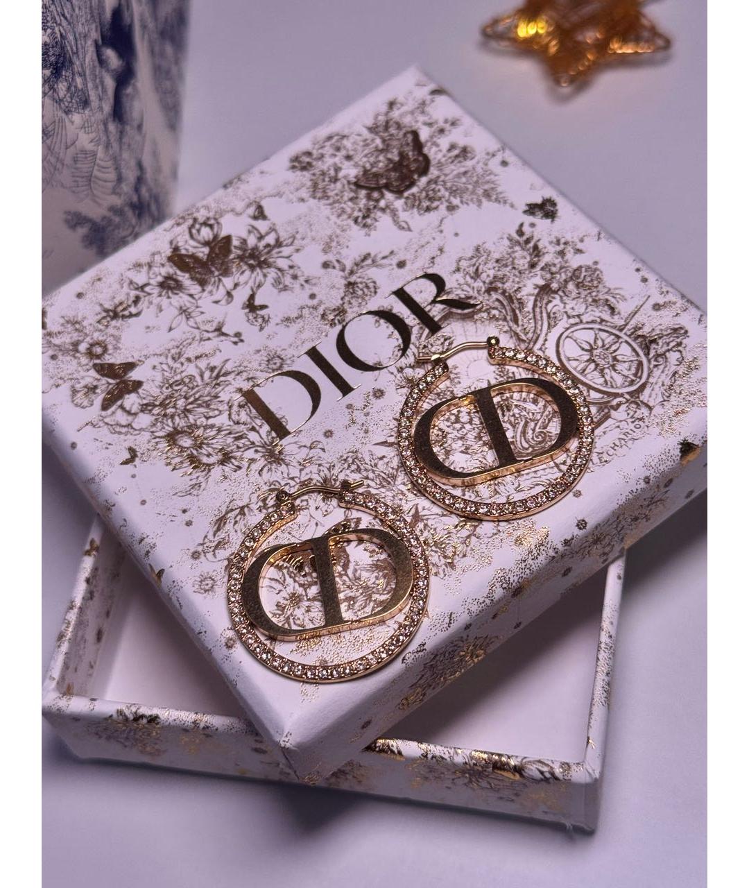 CHRISTIAN DIOR Золотые металлические серьги, фото 2