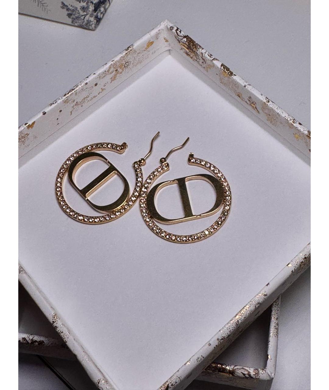 CHRISTIAN DIOR Золотые металлические серьги, фото 7