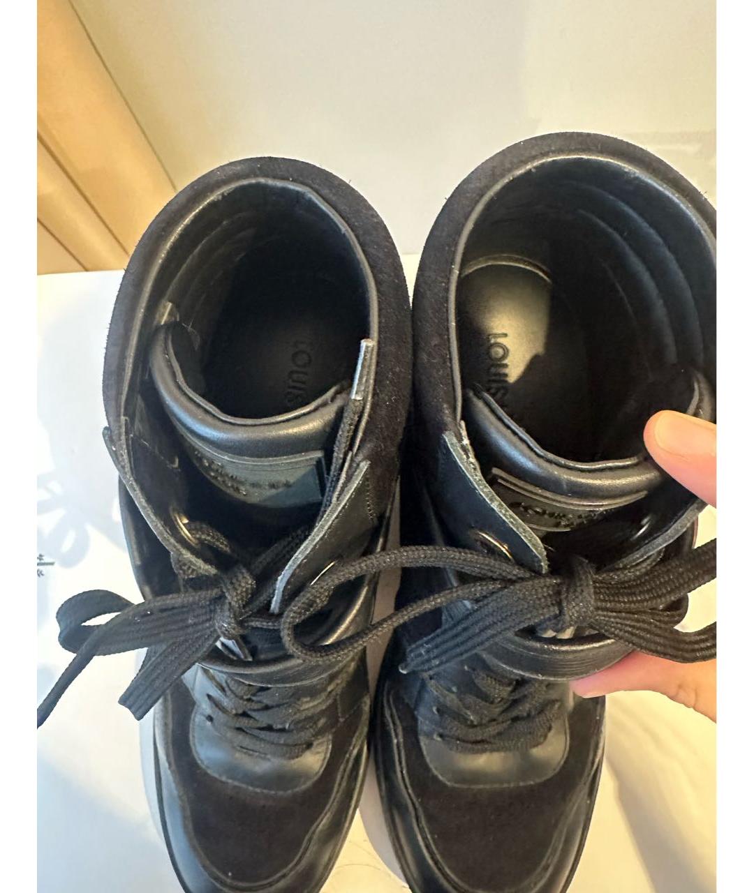 LOUIS VUITTON Черные кожаные ботинки, фото 3