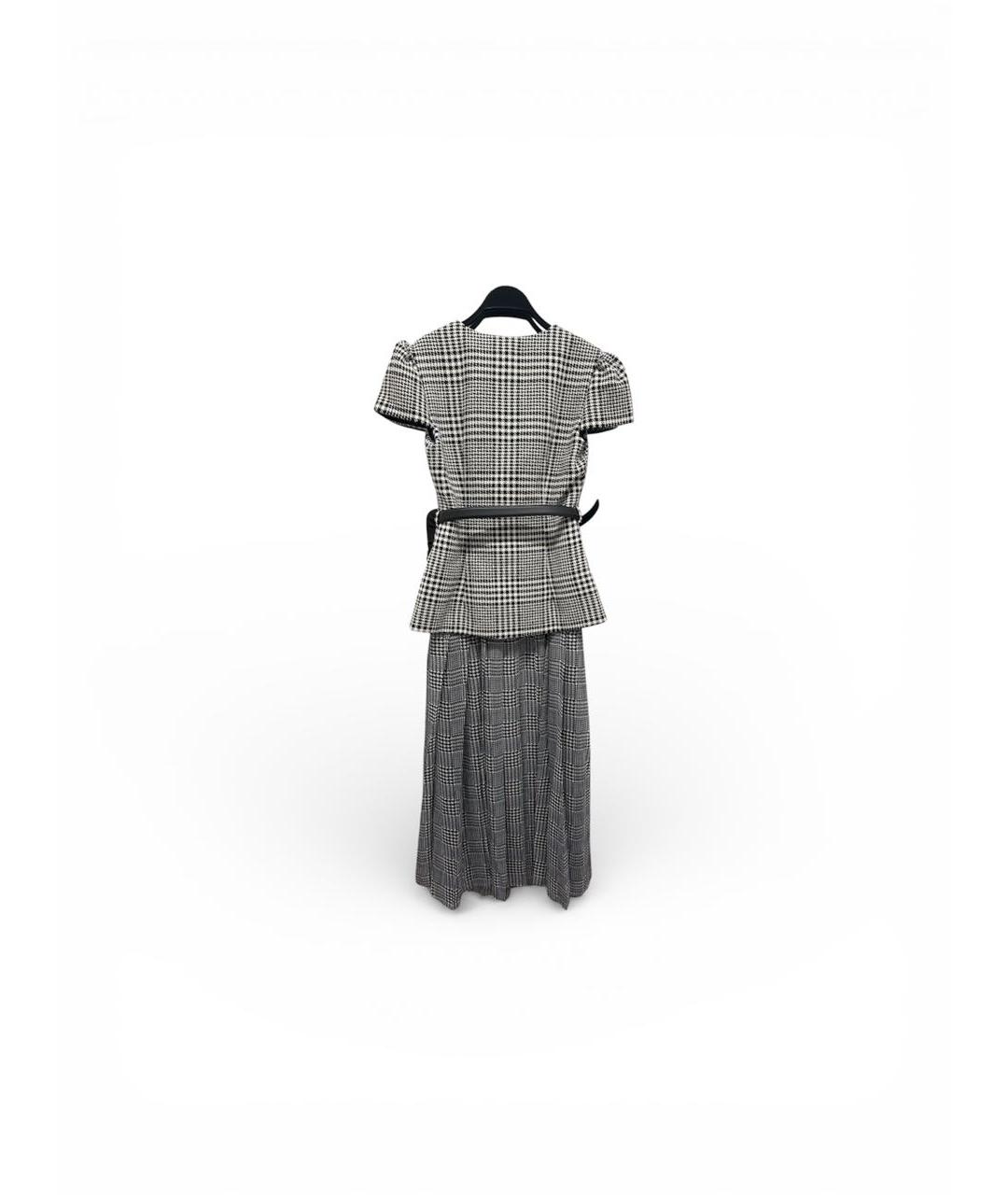 SELF-PORTRAIT Серое шерстяное коктейльное платье, фото 2