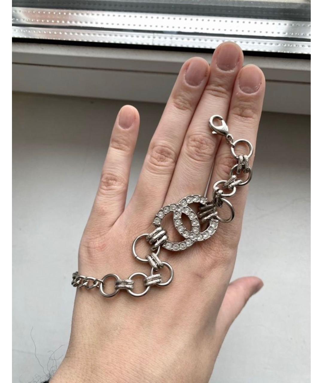 CHANEL Серебрянный металлический браслет, фото 6