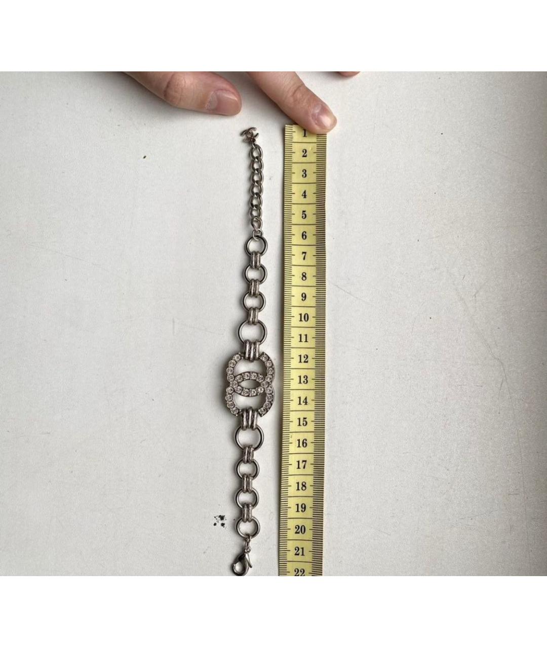 CHANEL Серебрянный металлический браслет, фото 2