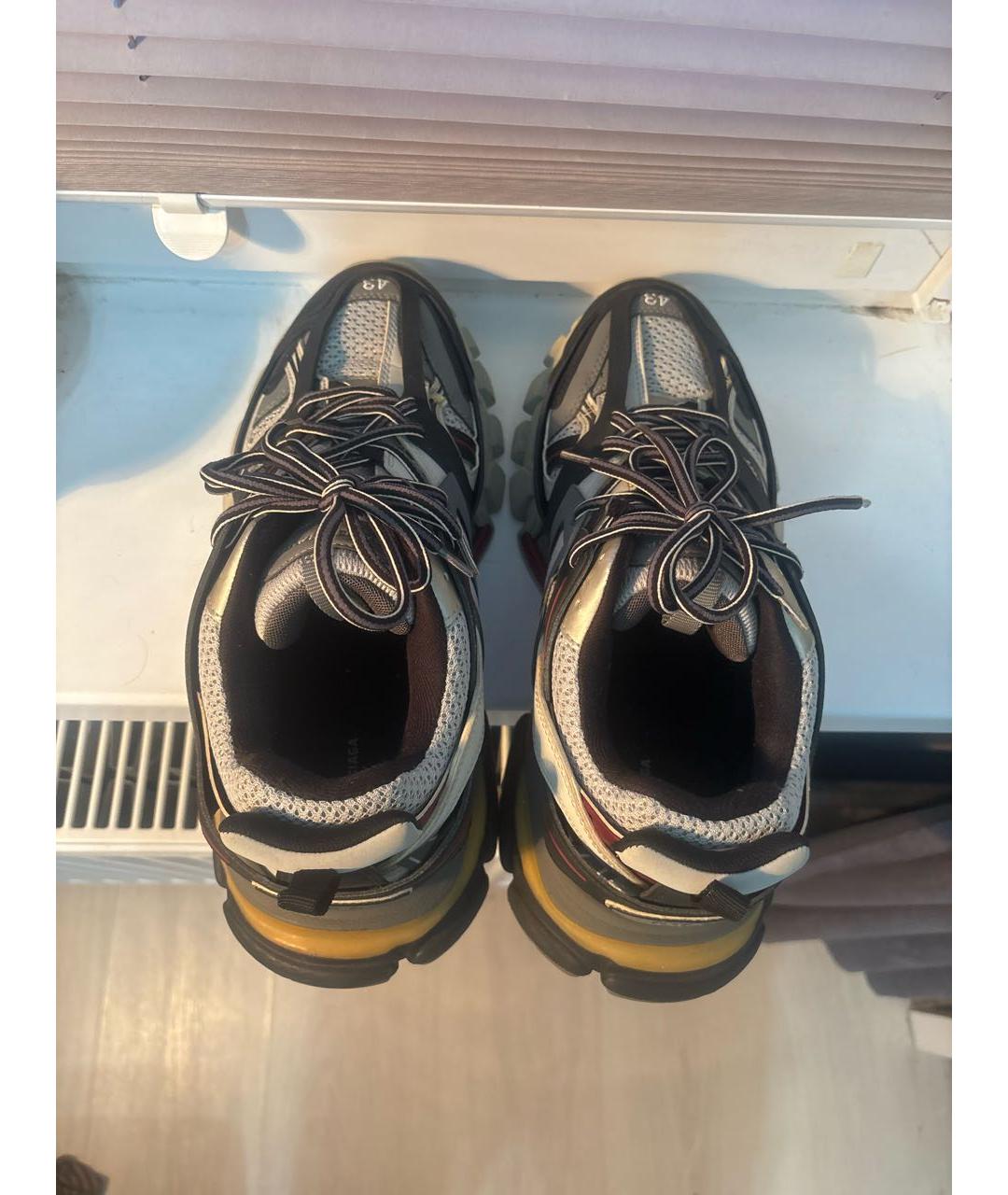 BALENCIAGA Антрацитовые низкие кроссовки / кеды из искусственной кожи, фото 3